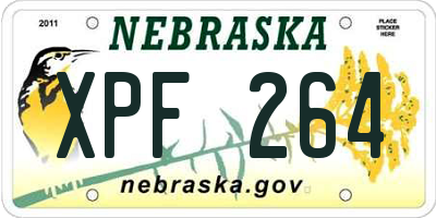 NE license plate XPF264