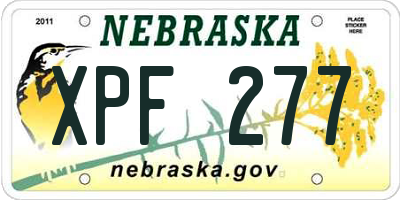 NE license plate XPF277