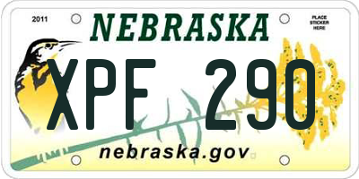 NE license plate XPF290