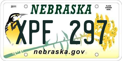 NE license plate XPF297