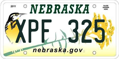 NE license plate XPF325