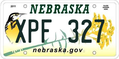 NE license plate XPF327