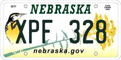 NE license plate XPF328
