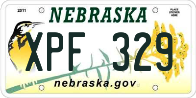NE license plate XPF329