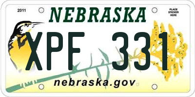 NE license plate XPF331