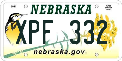 NE license plate XPF332