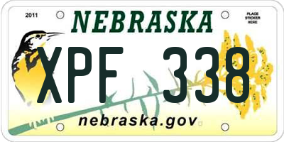 NE license plate XPF338