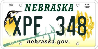 NE license plate XPF348