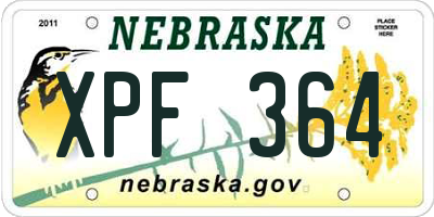 NE license plate XPF364