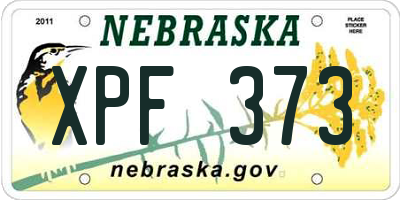 NE license plate XPF373