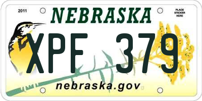 NE license plate XPF379