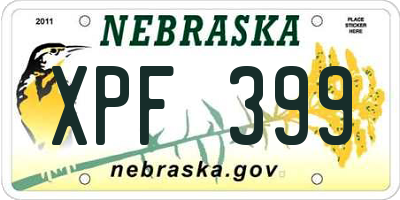 NE license plate XPF399