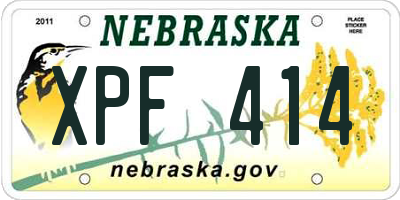 NE license plate XPF414