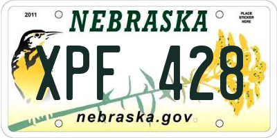 NE license plate XPF428