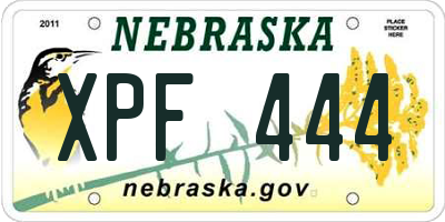 NE license plate XPF444