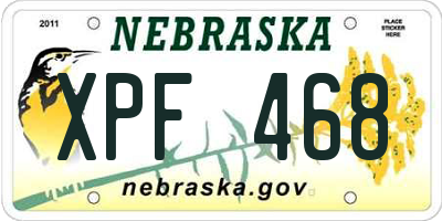 NE license plate XPF468