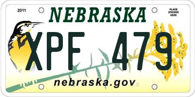 NE license plate XPF479