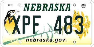 NE license plate XPF483