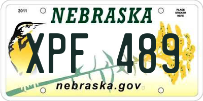NE license plate XPF489