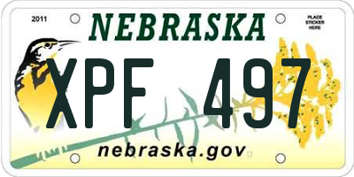 NE license plate XPF497