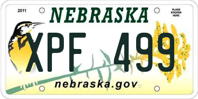 NE license plate XPF499