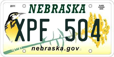 NE license plate XPF504