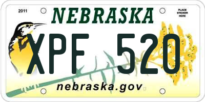 NE license plate XPF520