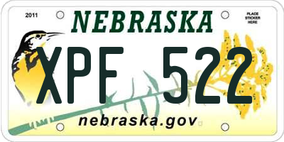 NE license plate XPF522