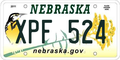 NE license plate XPF524