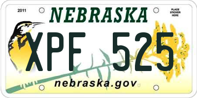 NE license plate XPF525