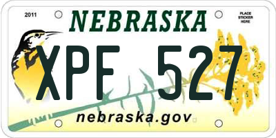 NE license plate XPF527