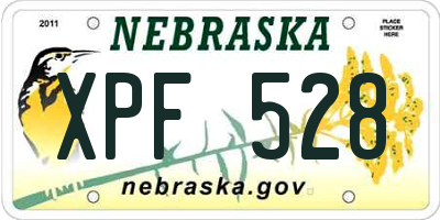 NE license plate XPF528