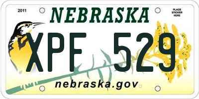NE license plate XPF529