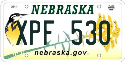 NE license plate XPF530