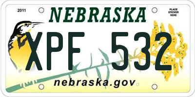 NE license plate XPF532