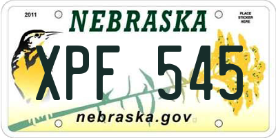 NE license plate XPF545