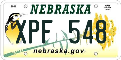 NE license plate XPF548