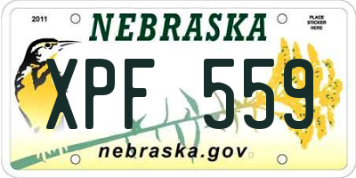 NE license plate XPF559