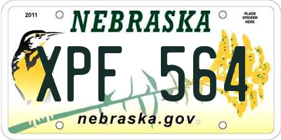 NE license plate XPF564