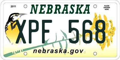 NE license plate XPF568