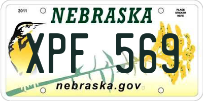 NE license plate XPF569