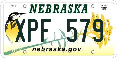 NE license plate XPF579