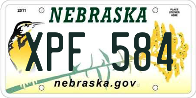 NE license plate XPF584