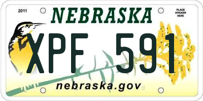 NE license plate XPF591