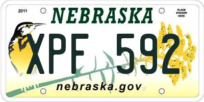 NE license plate XPF592