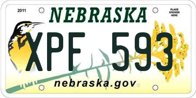NE license plate XPF593