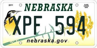 NE license plate XPF594