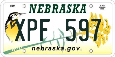 NE license plate XPF597