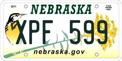 NE license plate XPF599