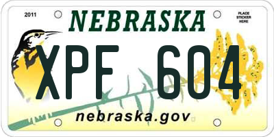 NE license plate XPF604